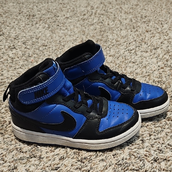 Nike Other - Nike Kids Black and Blue High-Top Sneakers Size 11c